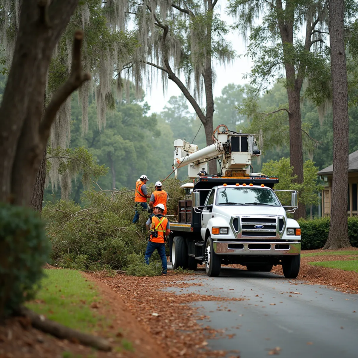 Certified tree service crew working in Thomasville, GA